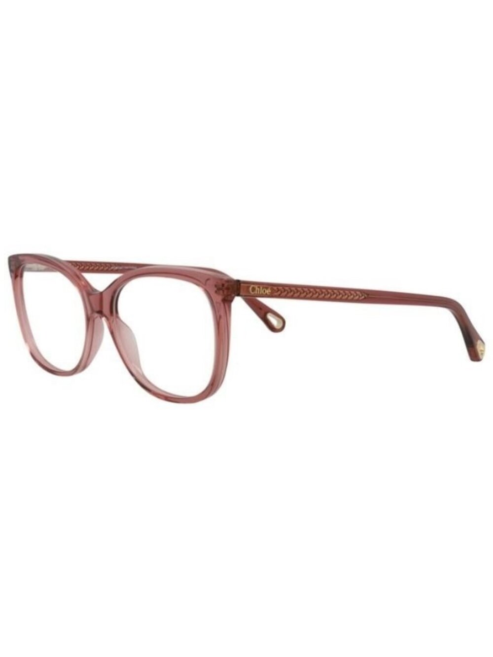 New Chloé Womens Square/Rectangle Pink Pink Transparent Fashion Designer Eyeglas